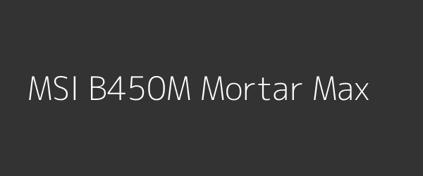 MSI B450M Mortar Max